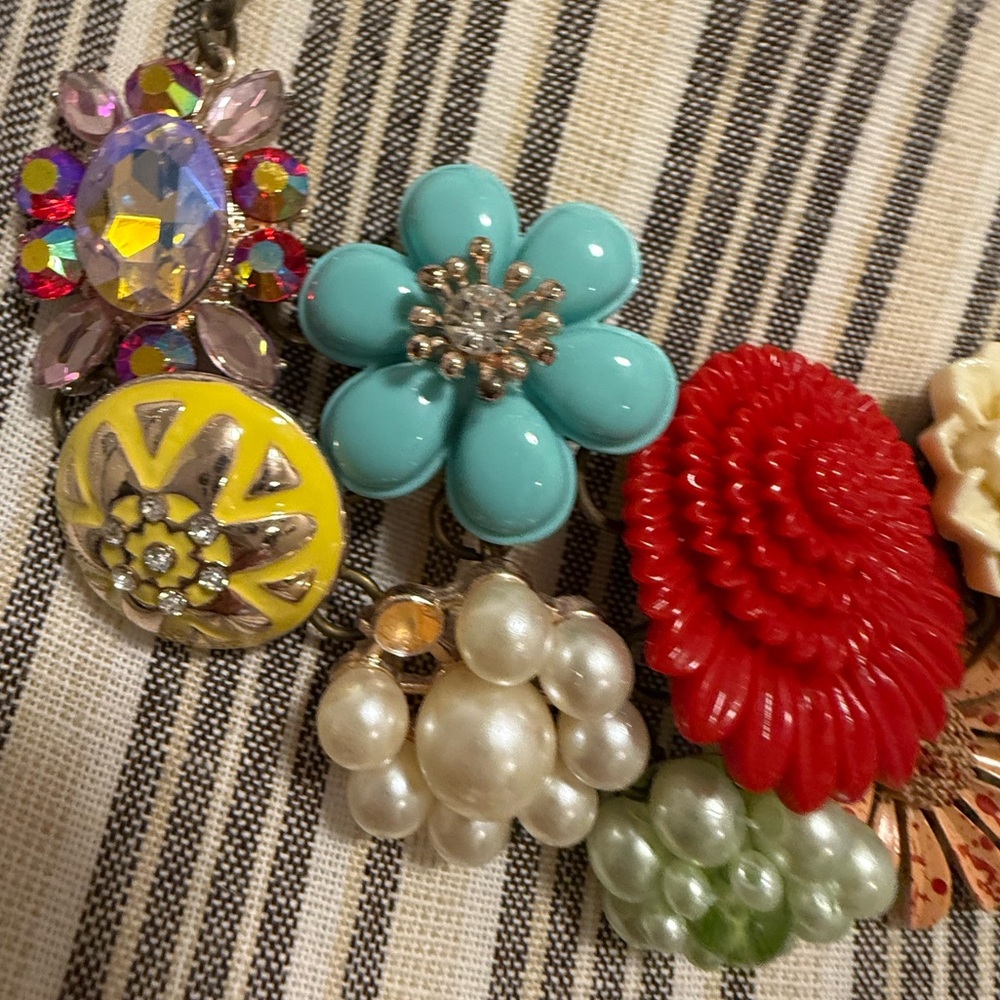 Plunder Floral Multicolor Statement Necklace Chun… - image 2